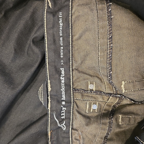 Gillys Extra Slim Straight Leg Button Fly Embroidered Western Jeans Black Sz 32 - Picture 11 of 13